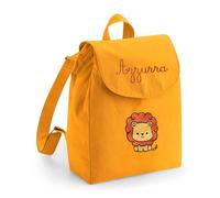 Infants - Zainetto Personalizzato con Nome e Disegno per Bambino e Bambina - 100% Cotone Organico - Chiusura con Laccio e Bottone - Zaino da viaggio o per l'Asilo - Made in Italy (Ambra)