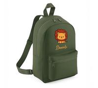 Infants - Zainetto Personalizzato con Nome e Disegno per Bambino e Bambina - Tessuto Impermeabile - Chiusura a Cerniera - Adatto come zainetto per l'asilo e giornaliero - Made in Italy (Verde Oliva)