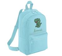 Infants - Zainetto Personalizzato con Nome e Disegno per Bambino e Bambina - Tessuto Impermeabile - Chiusura a Cerniera - Adatto come zainetto per l'asilo e giornaliero - (Celeste pastello)