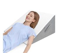 INFANZIA Cuscino inclinato per letto, cuscino triangolare ergonomico in memoria di forma per apnea del sonno, cuscino ad angolo, russare, reflusso acido (bianco)