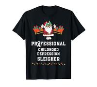 Infanzia Depressione Sleigher Natale Santa Vacanze Maglietta