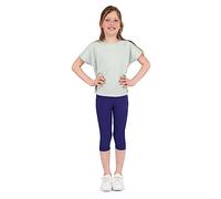 infatti Leggings a ¾ in Cotone per Bambina, Pantaloni Morbidi e Comodi per i più Piccoli, Allenamento Casual, Stile Corto Elegante, Abbigliamento Basic Tonia, Viola 110 cm (5 Anni)