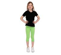 infatti Leggings a ¾ in Cotone per Bambina, Pantaloni Morbidi e Comodi per i più Piccoli, Allenamento Casual, Stile Corto Elegante, Abbigliamento Basic Tonia, Lime 128 cm (8 Anni)
