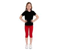 infatti Leggings a ¾ in Cotone per Bambina, Pantaloni Morbidi e Comodi per i più Piccoli, Allenamento Casual, Stile Corto Elegante, Abbigliamento Basic Tonia, Rosso 152 cm (12 Anni)