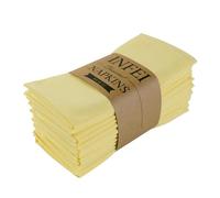 INFEI Tovaglioli di stoffa in e lino tinta unita - Set di 12 (40 x 40 cm) - per eventi e uso domestico (giallo)