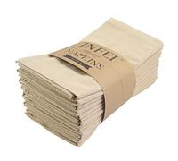 INFEI Tovaglioli di stoffa in tinta unita, set di 12 (15,7 x 11,8 pollici), tovagliolo da tavolo da cucina in cotone riutilizzabile, per feste, hotel e uso domestico (lino)