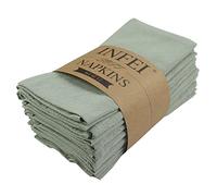 INFEI Tovaglioli di stoffa in tinta unita, set di 12 (15,7 x 11,8 pollici), tovagliolo da tavolo da cucina in cotone riutilizzabile, per feste, hotel e uso domestico (Avocado)