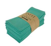INFEI Tovaglioli di stoffa in tinta unita, set di 12 (16,9 x 16,9 pollici), tovagliolo da tavolo da cucina in cotone riutilizzabile, per feste, hotel e uso domestico (Verde)