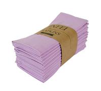 INFEI Tovaglioli di stoffa in tinta unita, set di 12 (16,9 x 16,9 pollici), tovagliolo da tavolo da cucina in cotone riutilizzabile, per feste, hotel e uso domestico (Lilla pallido)