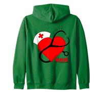 Infermiera Battito cardiaco Passione Sanità Amore Felpa con Cappuccio