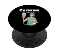 Infermiera Caffeina Addict Caffè Umorismo Turno di notte Vita Donne PopSockets PopGrip Adesivo