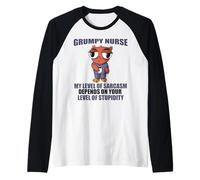 Infermiera Grumpy: Il Mio Livello di Sarcasmo DIPENDE dalla STUPIDITÀ Meme Maglia con Maniche Raglan