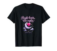 Infermiera Night Shift Bright Hearts Late Nights Design Maglietta