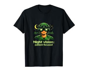 Infermiera Night Shift Visione Notturna Paziente Focalizzato Design Maglietta