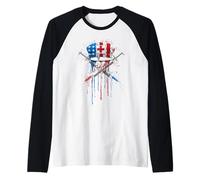 Infermiera RN LPN Nursing American Flag USA Drip Graffiti Amante Maglia con Maniche Raglan