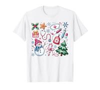 Infermiere di Natale Uomini Donne Bambini Infermiere Cute Xmas Nurse Maglietta