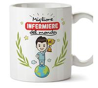 Infermiere Tazze Originali di caffè e Colazione da Regalare Lavoratori e Professionisti - Migliore Infermiere del Mondo - Ceramica 350 ml