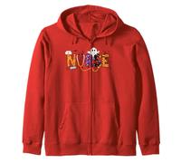 Infermieristica Halloween Infermiera Operatori Sanitari Vacanza Ottobre Felpa con Cappuccio