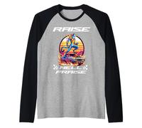 Inferno e Gloria Corsa retrò con Ghepardo infuocato Maglia con Maniche Raglan