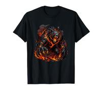 Inferno Lava Orso Epico Vulcanico Fuoco Bestia Ruggito Maglietta