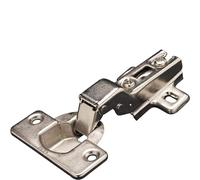 inferramenta KIT DI 10 CERNIERE MADE IN ITALY PER MOBILI CON ANTE IN LEGNO ACCIAIO NICHELATO | COMPLETE DI VITI DI FISSAGGIO (Mezza battuta esterna)