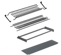 inferramenta Kit Scolapiatti Nero Con Telaio Vaschetta Raccogligocce E Supporti Laterali | Alta Qualità | Compatibile Con Pensili Da 60 | 80 | 90 Cm (Per Pesile 60 cm)