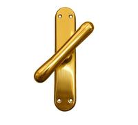 inferramenta Maniglia Cremonese Modello A Goccia Con Placca Lunga | Finitura Oro Lucido o Cromo Satinato | Design Elegante E Classico Per Porte E Finestre Legno (Con Perni, Oro Lucido)