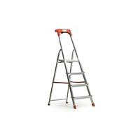 Scala Domestica 4 Gradini In Alluminio Leggera Con Porta Oggetti E Pedana 150 cm