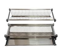 inferramenta Scolapiatti Professionale in Acciaio INOX da Incasso per Mobile da 90 cm | Kit Completo con Telaio Regolabile, Vaschetta Raccogligocce, Doppia Griglia e Staffe (L 86 cm)