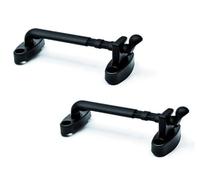 inferramenta Set 2 Socchiudi Finestra Regolabile - Per Finestre e Persiane a 2 Ante | Montaggio Facile, Nero