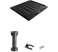 inferramenta Set Base Frigorifero 600mm in PVC Nero - Spessore 16mm con Piedini H10, 12, 15 cm (Base Frigo + Piedini H15)