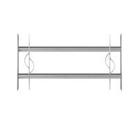 Inferriate Napoli Acciaio zincato, serie Basic, argento, 500-650 x 300 mm, Posa in luce, configurabile su misura