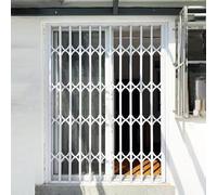 Inferriate per Finestre Barra Sicurezza Estensibile Porte Grandi, Bianca Personalizzabile, Protezioni Sicurezza Finestre Bambini Animali Domestici/Barricata Finestre Serratura(W80xH90cm/32x36in)