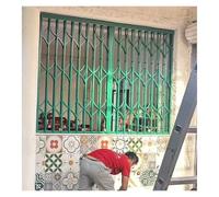 Inferriate per Finestre Griglia Di Sicurezza Retrattile In Acciaio Inox Verde Per Finestre, Altezza 150 155 160 - Finestra Pieghevole Antieffrazione Per La Sicurezza Di Bambini Domestici(165x160cm)