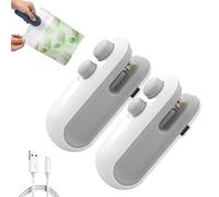 Inferright Mini Bag Sealer with Cutter and Magnet, 2026 New Upgrade Rechargeable Mini Bag Sealer, 2-in-1 Rechargeable Minis Heat Sealers, Portable Snack Plastic Bag Heat Sealing Machine (White*2)