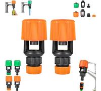 Inferright Mixer Tap Hose Connectors Set, Water Connector Universal Tap to Garden Hose Pipe Connector, for Indoor Outdoor Garden, Watering Irrigation Tool (Orange A*2)