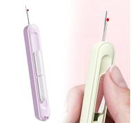 Infila aghi 2 in 1, strumento per la rimozione di aghi, strumento per la rimozione di aghi, strumento per la casa, multifunzione, a doppia testa, per cucito (viola)