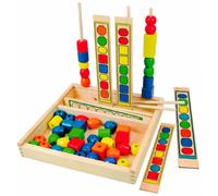 Infila perline Classificazione Logica, Gioco Educativo Motricità Fine, Colori e Forme per Bambini