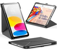INFILAND Custodia a libro per iPad (A16) 11°/10° generazione (2025/2022), supporto pieghevole per modalità orizzontale e verticale, funzione di sonno/sveglia, colore: nero