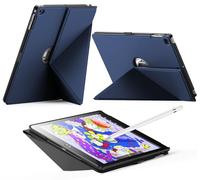 INFILAND Custodia per iPad 6a/5a generazione (2018/2017), iPad Air 2/1 (9,7 pollici), custodia protettiva sottile con magnetico, con portapenne, accensione e spegnimento (Blu Marino)