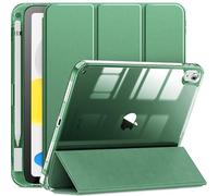 INFILAND Custodia per iPad (A16) 11ª/10ª generazione (2025/2022), Smart Case Cover resistente agli urti con retro trasparente, Cover protettiva con funzione Auto Sleep/Wake, Verde mezzanotte