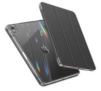 INFILAND Custodia per iPad Air 6°/5°/4° generazione (2023/2022/2020) 10,9 pollici con retro e cornice trasparente [ anti ingiallimento ] con supporto per stilo, Grigio