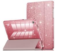 INFILAND Custodia per Samsung Galaxy Tab A11+/A9+11 Pollici (2023/2025),Custodia Protettiva per Tablet con Retro Trasparente e Brillante per Ragazze e Bambini,Auto Wake/Sleep (Oro Rosa)