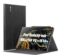 INFILAND Custodia per Samsung Galaxy Tab S10+ Plus/S9 FE+/S9+ Plus 12.4 pollici 2024/2023 Release, Supporto Multi-angolo, Funzione di auto-sveglia/sonno, Nero