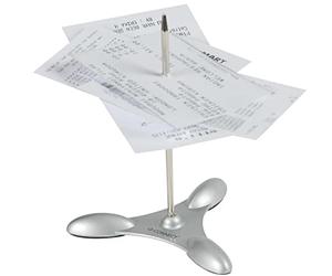 Infilzascontrini Q-Connect 11 cm argento metallo con inserti in gomma KF14631