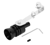 INFINAUTO Fischietto per Tubo di Scarico Turbo Sound, Silenziatore Posteriore a Coda L per Auto Moto Fai Rumore in Alluminio Nero, 1 Set