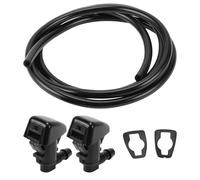 INFINAUTO Getto Lavavetri Anteriore Per Jeep Grand Cherokee 2011-2018 1 Set | Plastica, Nero, Include 2 Guarnizioni E Tubo 1.2M. Sostituisce Vecchi Getti. Spruzzo Rapido. Installazione Facile.