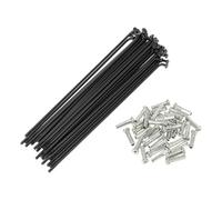 INFINAUTO Raggi per Bicicletta J Bend 14G 125mm Nero 36 Pezzi Sostituzione | Acciaio 45 Per Raggi, Nipplo Acciaio Zincato. Diametro Raggio 2mm, Gomito 4mm, Nipplo 16mm. Per MTB.