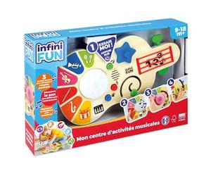 Infini Fun-Il mio Centro, i21503, Giocattolo di attività Elettronica in Legno, risveglio Musicale, 9 Mesi in su, Versione Francese, Multicolore
