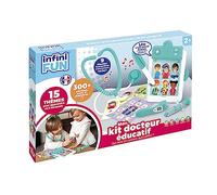 Infini Fun - Il mio kit Doctor Educativo - Blocco note elettronico, stetoscopio, termometro, siringa, pennino e 9 tavole interattive - Giocattoli d'imitazione Multi-apprendimento già da 2 anni